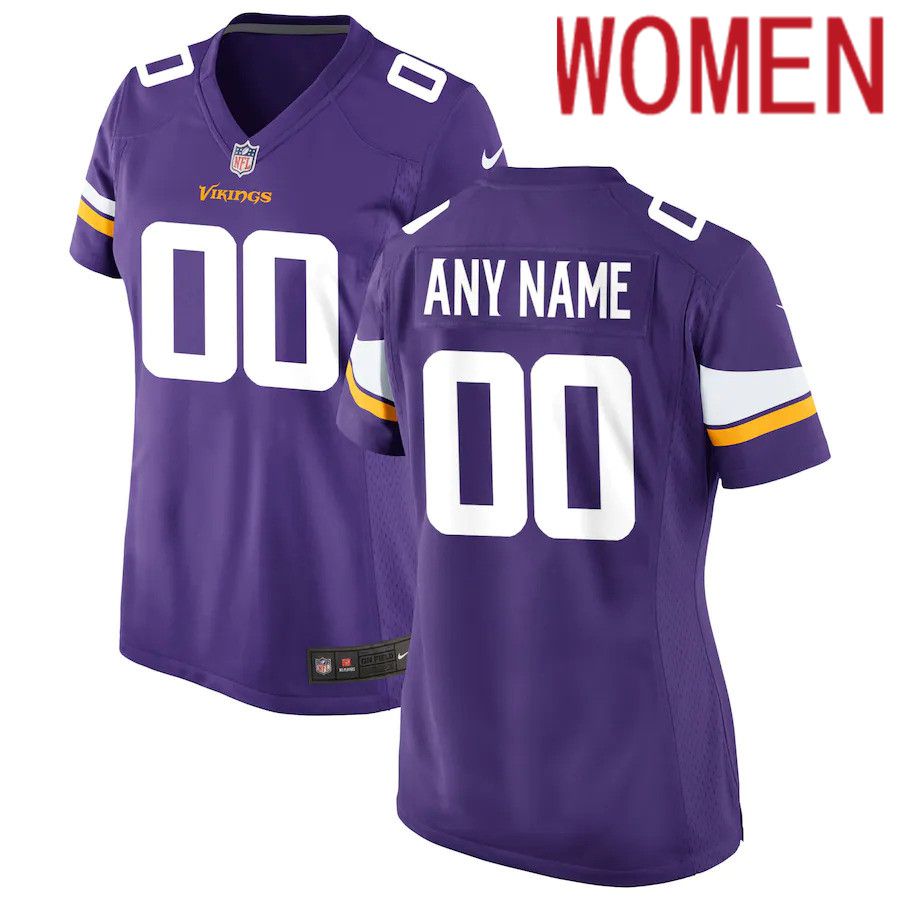 Cheap Women Minnesota Vikings Nike Purple Custom Game NFL Jersey